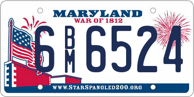 MD license plate 6BM6524