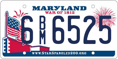 MD license plate 6BM6525