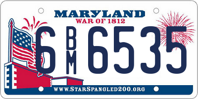 MD license plate 6BM6535