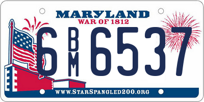 MD license plate 6BM6537