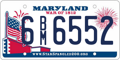 MD license plate 6BM6552