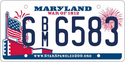 MD license plate 6BM6583
