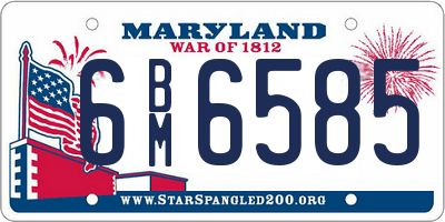 MD license plate 6BM6585