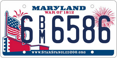 MD license plate 6BM6586