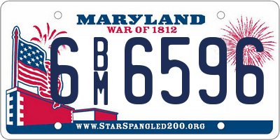MD license plate 6BM6596