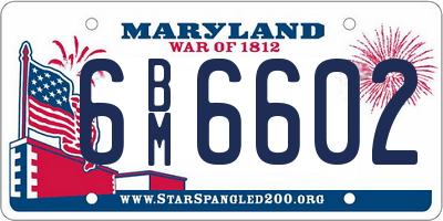 MD license plate 6BM6602