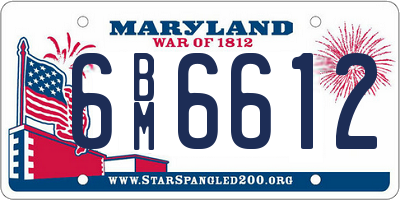 MD license plate 6BM6612