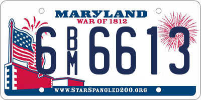 MD license plate 6BM6613
