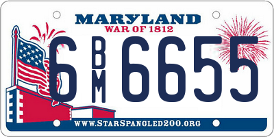 MD license plate 6BM6655