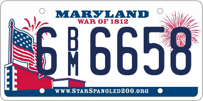 MD license plate 6BM6658