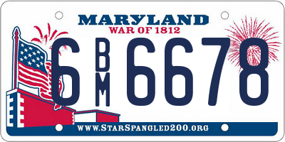 MD license plate 6BM6678