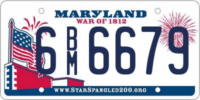 MD license plate 6BM6679