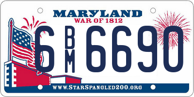 MD license plate 6BM6690