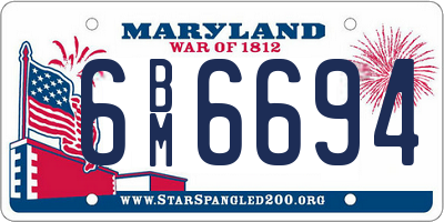 MD license plate 6BM6694