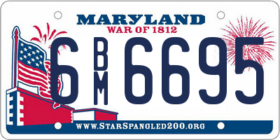 MD license plate 6BM6695