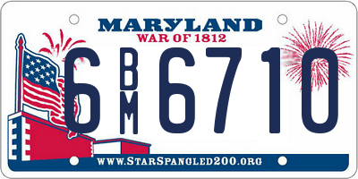 MD license plate 6BM6710