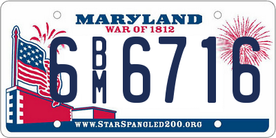 MD license plate 6BM6716