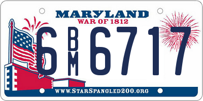 MD license plate 6BM6717