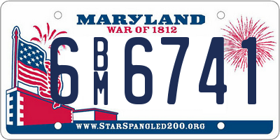 MD license plate 6BM6741