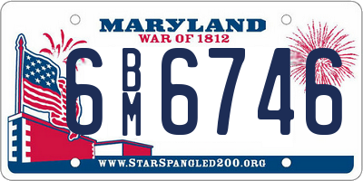 MD license plate 6BM6746