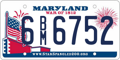 MD license plate 6BM6752
