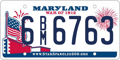 MD license plate 6BM6763