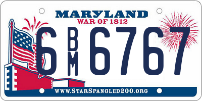 MD license plate 6BM6767