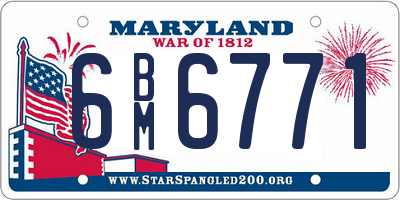 MD license plate 6BM6771
