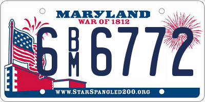 MD license plate 6BM6772