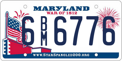 MD license plate 6BM6776