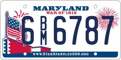 MD license plate 6BM6787
