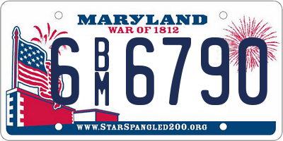 MD license plate 6BM6790