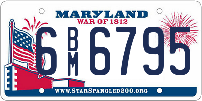 MD license plate 6BM6795