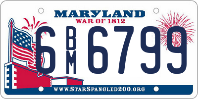 MD license plate 6BM6799