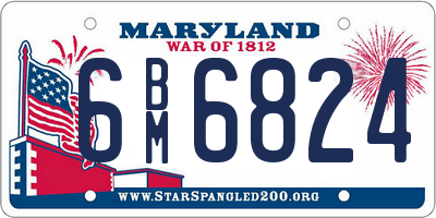 MD license plate 6BM6824