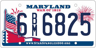MD license plate 6BM6825