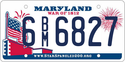 MD license plate 6BM6827