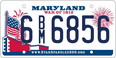 MD license plate 6BM6856