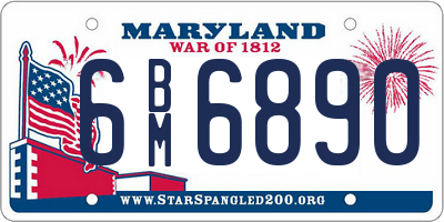 MD license plate 6BM6890