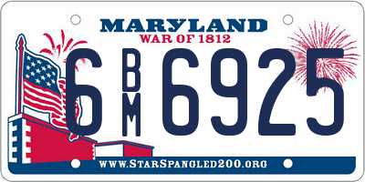 MD license plate 6BM6925