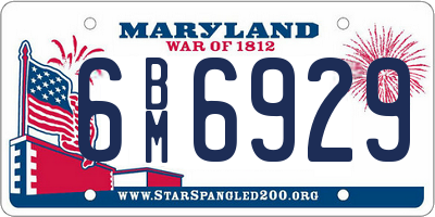 MD license plate 6BM6929