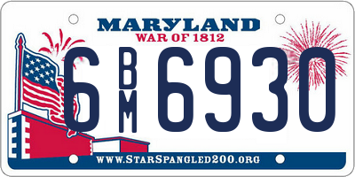 MD license plate 6BM6930