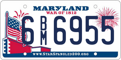 MD license plate 6BM6955