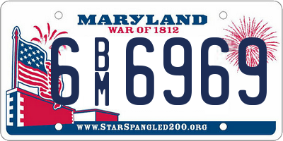 MD license plate 6BM6969