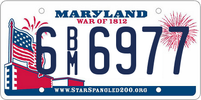 MD license plate 6BM6977