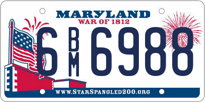 MD license plate 6BM6988