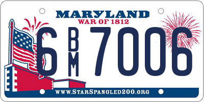 MD license plate 6BM7006
