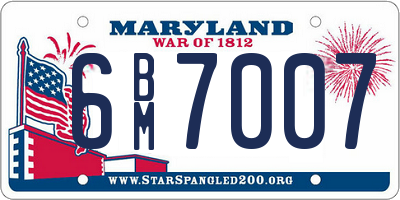 MD license plate 6BM7007