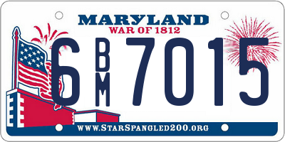 MD license plate 6BM7015