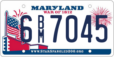 MD license plate 6BM7045